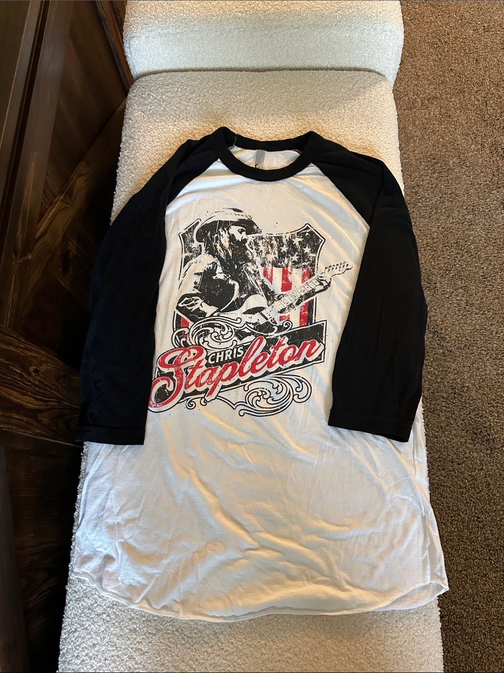 Chris Stapleton Raglan Long Sleeve Tee - Black & White